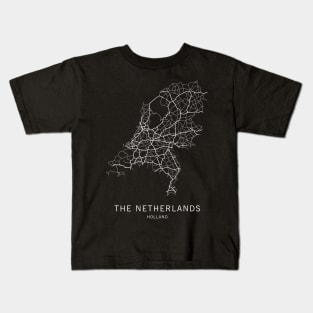 The Netherlands Road Map Kids T-Shirt